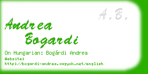 andrea bogardi business card